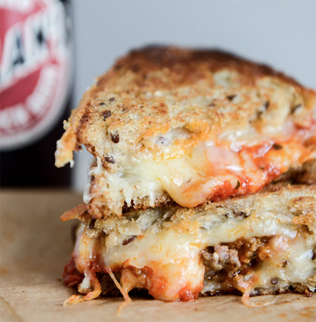 Spicy Meatball Grilled Cheese